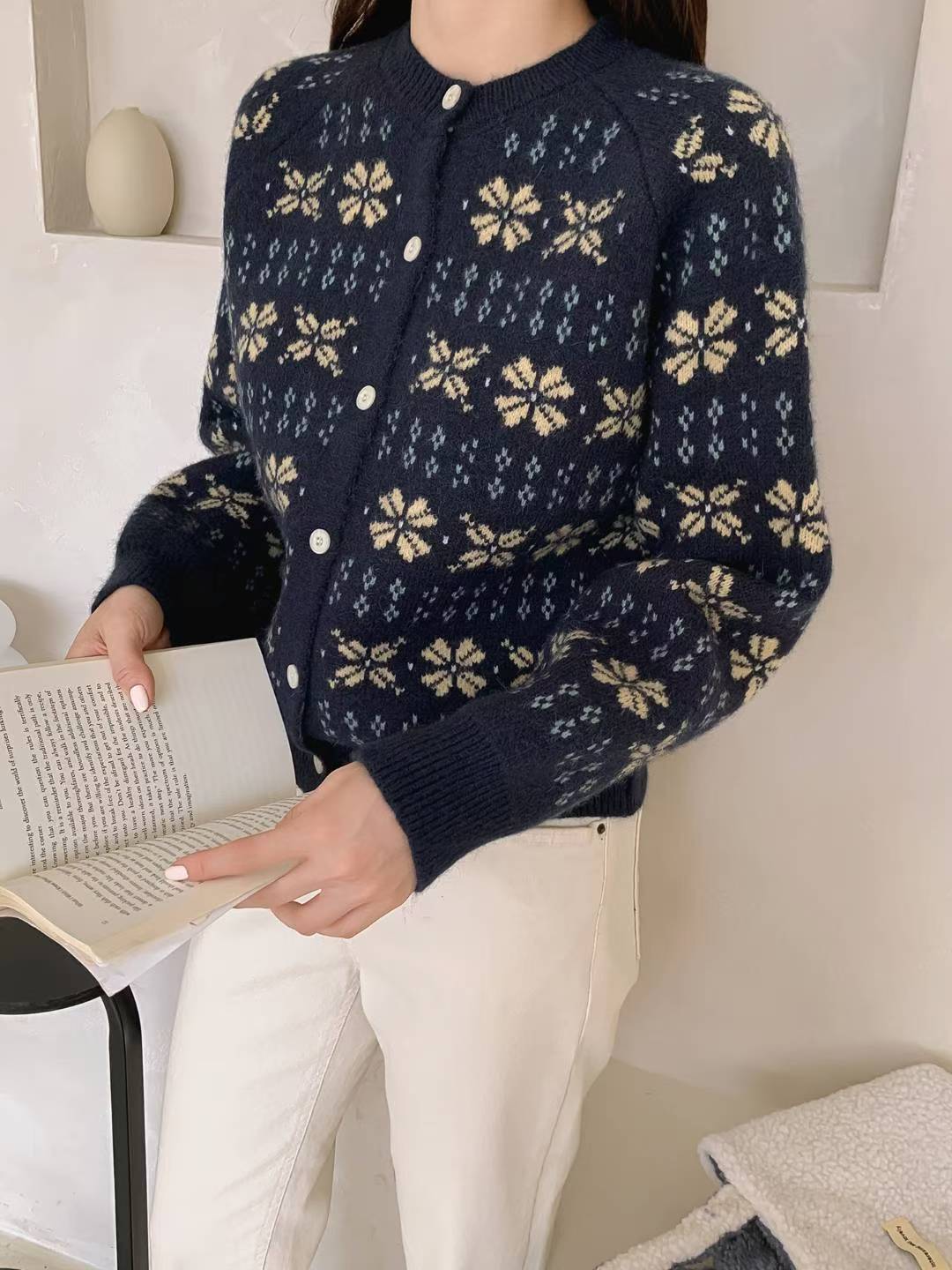 ❄️ 復古雪花紋冷衫外套 ❄️ Nordic Snowflake Knit Cardigan