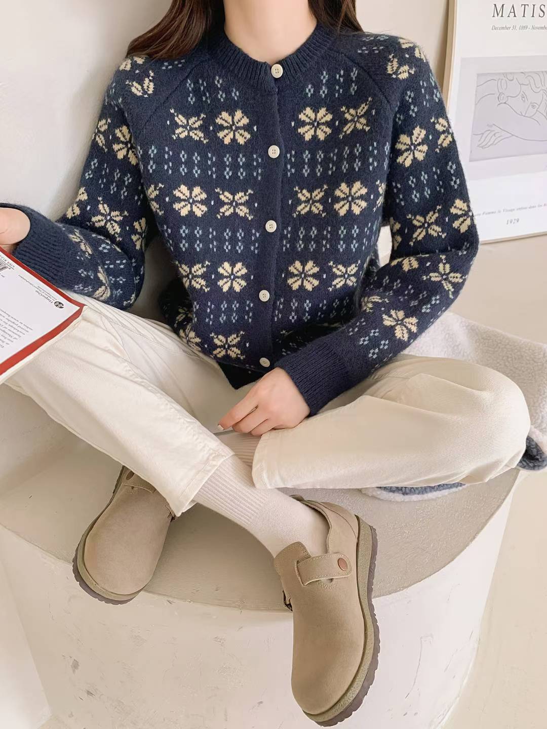 ❄️ 復古雪花紋冷衫外套 ❄️ Nordic Snowflake Knit Cardigan