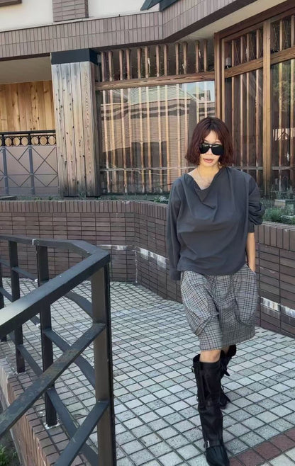 ✨ Draped Neckline Oversized Blouse 披領寬鬆上衣 ✨