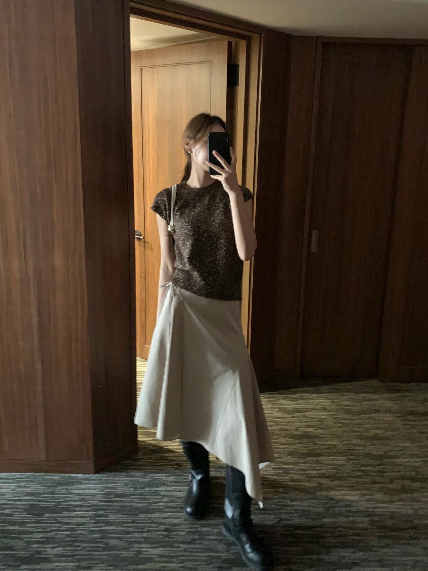 💕Asymmetrical Tie-Waist Midi Skirt