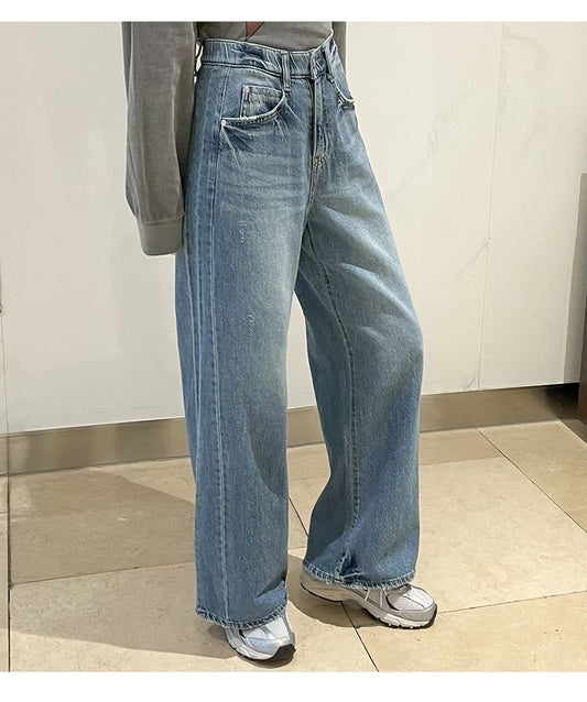 👖 Vintage Straight Wide Denim Pants #3004