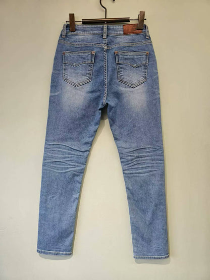👖Lace Trim 9/10 Half Skinny Denim