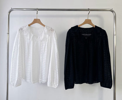 Embroidery Cotton Sailor Blouse