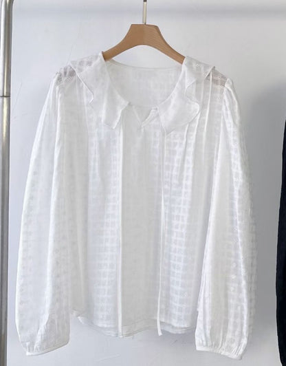 Embroidery Cotton Sailor Blouse