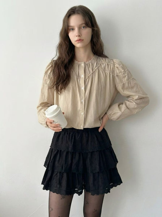 ✨Vintage Lace Puff Sleeve Blouse