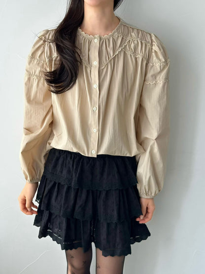 ✨Vintage Lace Puff Sleeve Blouse