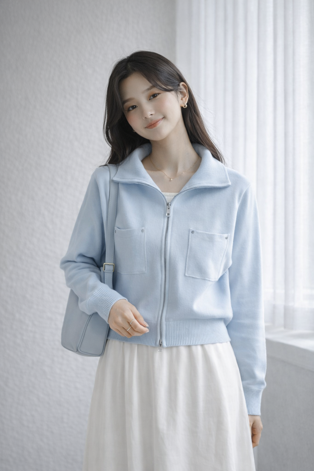 🌸Zip Knit Cardigan Top｜拉鍊針織外套