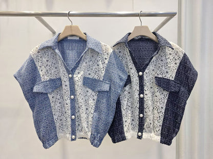 ✨Tweed & Lace Panel Co-ord Set