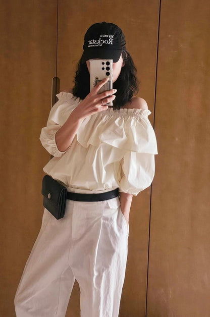 🌸 Elegant Off-Shoulder Puff Sleeve Top 超有氣質既一字膊泡袖上衣