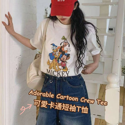 Adorable Cartoon Crew Tee 可愛卡通短袖T恤
