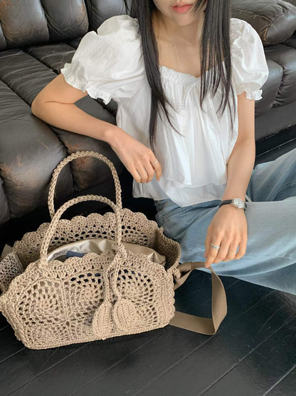 Crochet Lace Tote Bag