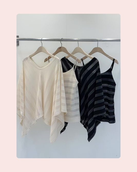 Layered Stripe Knitwear Set 條紋拼層感針織套裝