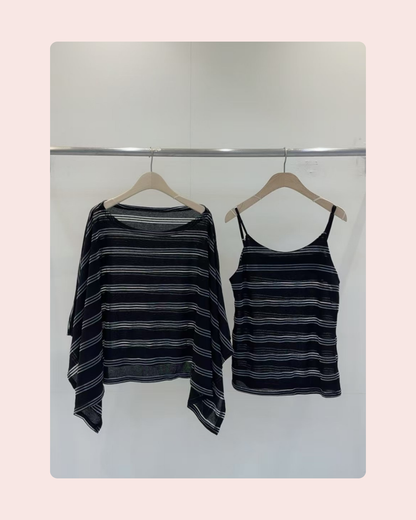 Layered Stripe Knitwear Set 條紋拼層感針織套裝