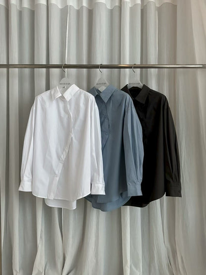 Side-Button Oversized Shirt 側扣設計寬版襯衫